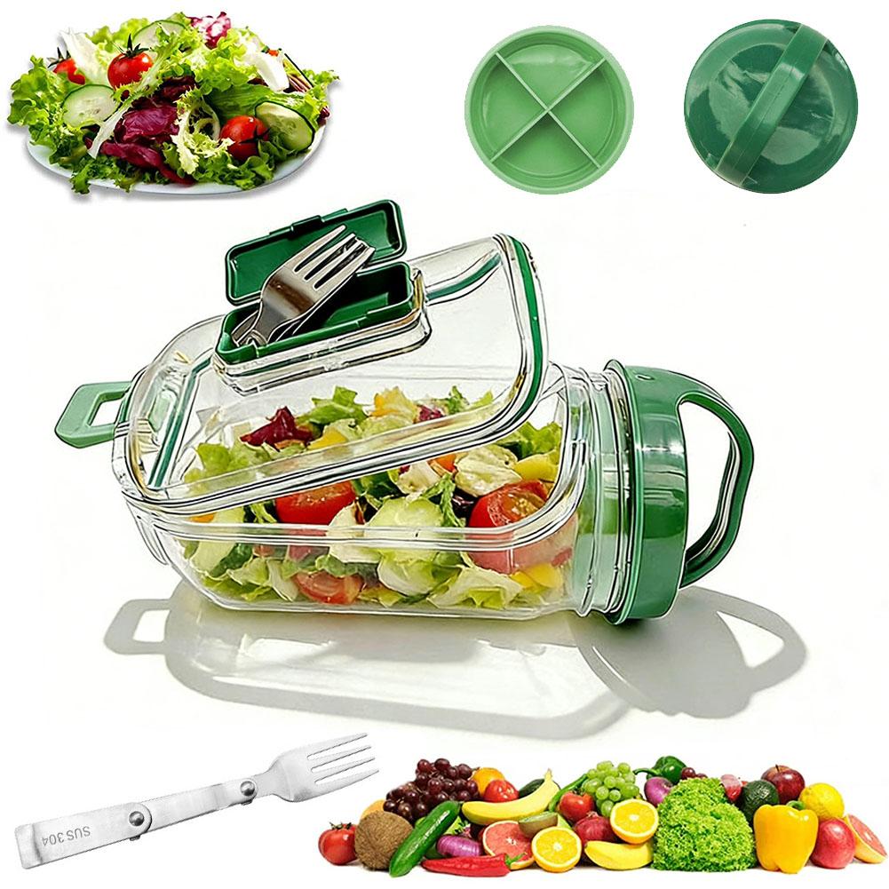 Salad Container Jar - Contenitore Portatile per Insalata con Forchetta