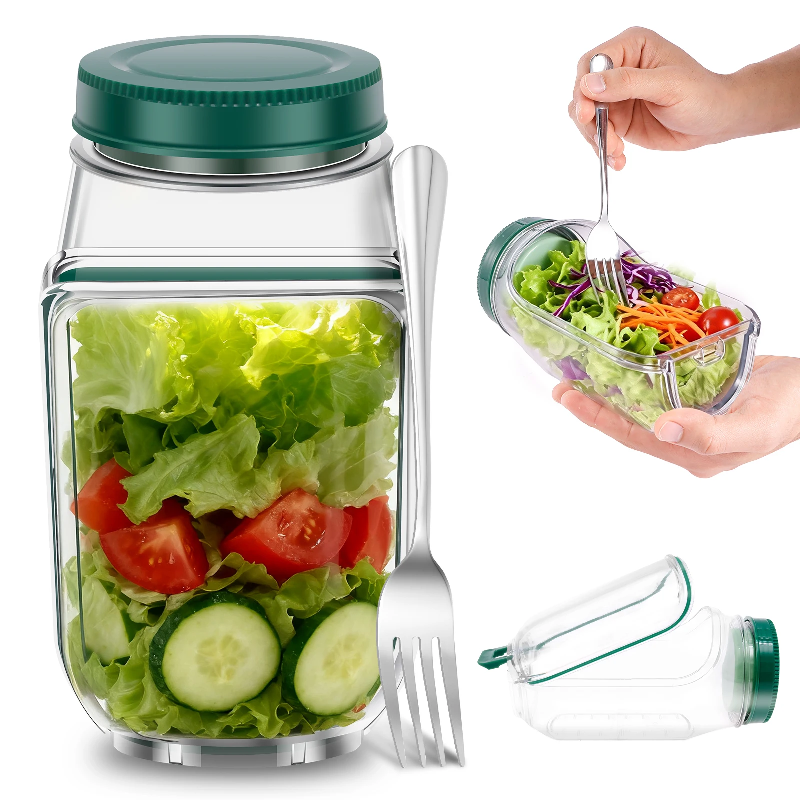 Salad Container Jar - Contenitore per Insalata Salad Pod con