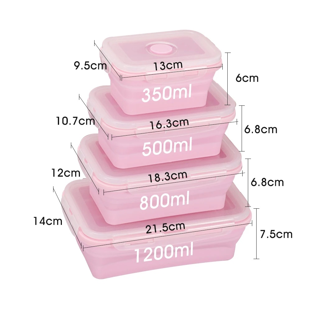 Meal Prep Kit - Contenitori pieghevoli per alimenti con coperchi