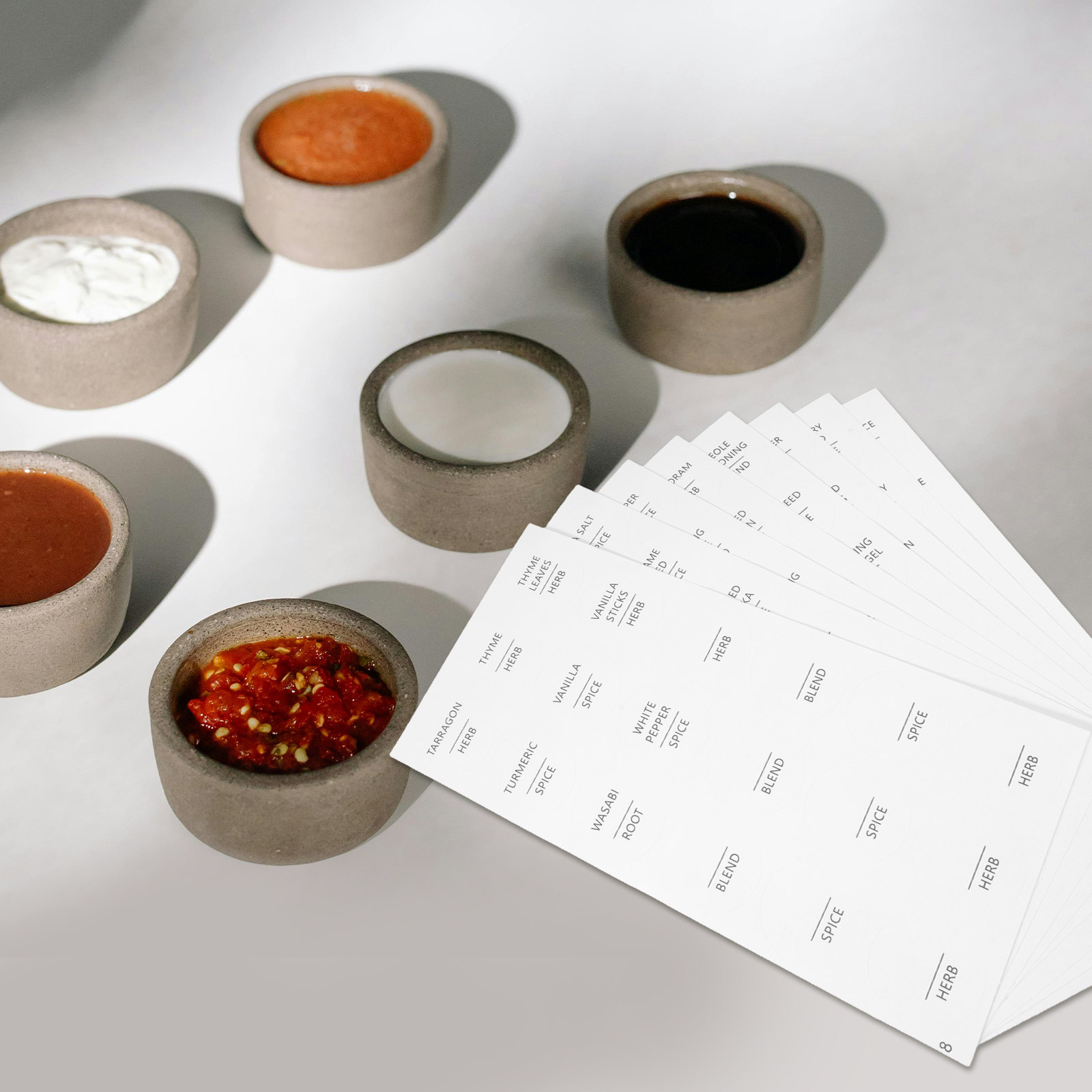 8 Fogli di Etichette Rotonde M - Spice Jar Labels recensione e prezzo