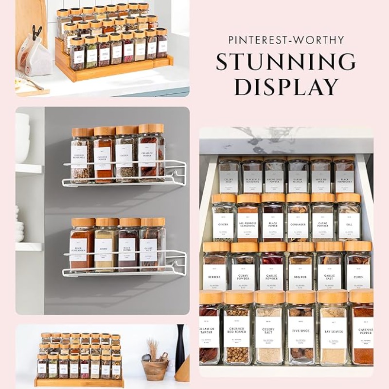 Set di barattoli quadrati per  - Spice Jar Labels recensione e prezzo